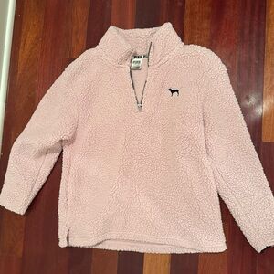 PINK Victoria’s Secret pink sherpa quarter zip